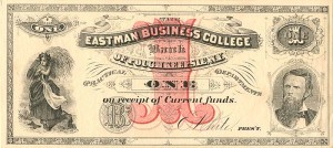 Eastman Business College Currency - 1 Dollar